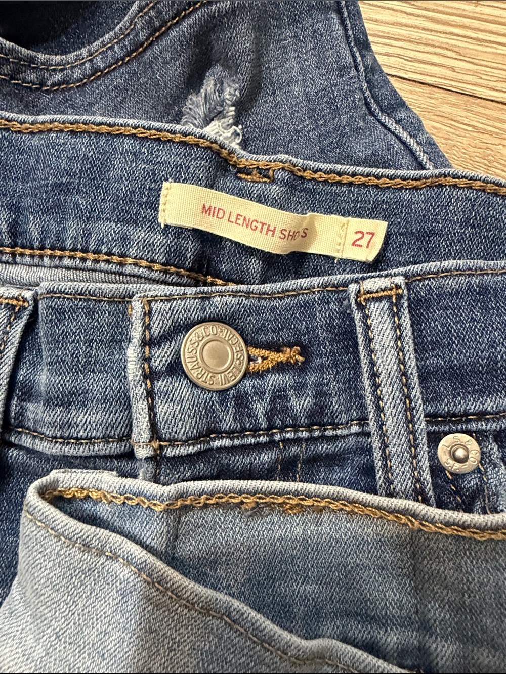 Levi's Women's Denim Shorts Trio - Light Blue, Medium Blue, Dark Blue - Picture 3 of 6